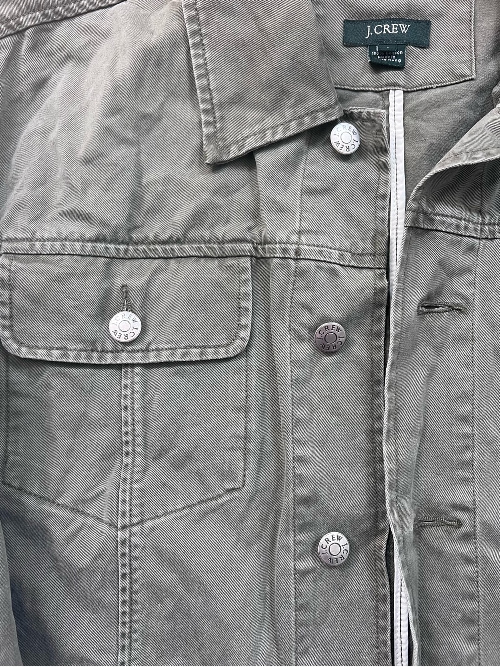J. Crew Olive Green Cotton Shirt Jacket - Picture 3 of 6